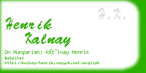 henrik kalnay business card